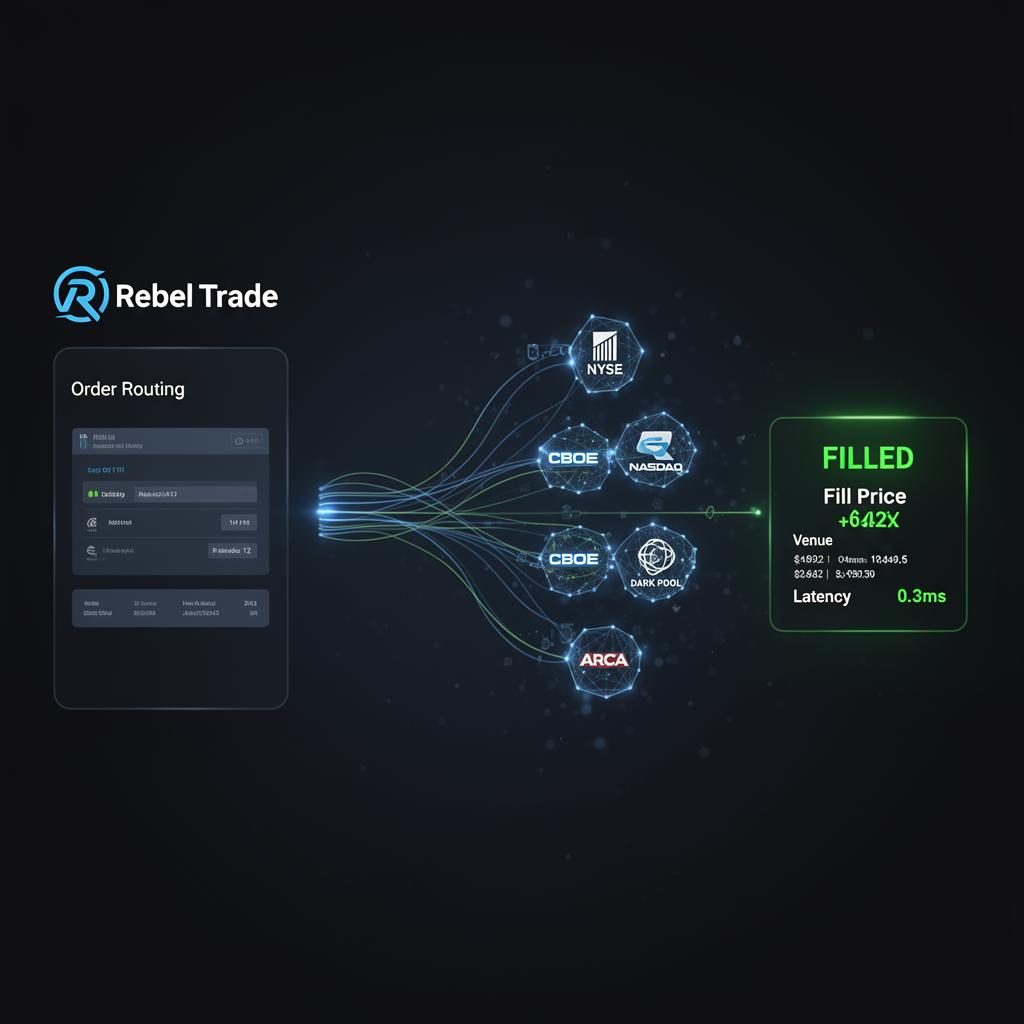 Smart Trade Order Tracking — Rebel Trade terminal preview